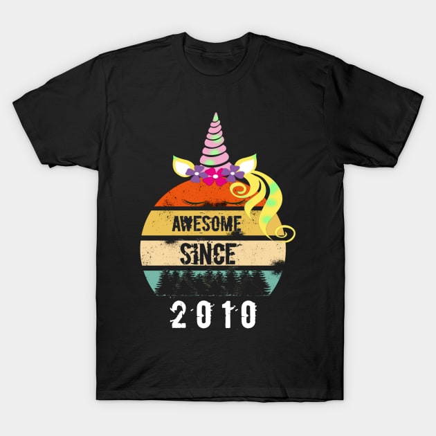 Vintage awesome Since 2010 10th birthday gif shirt T-Shirt by FouadBelbachir46